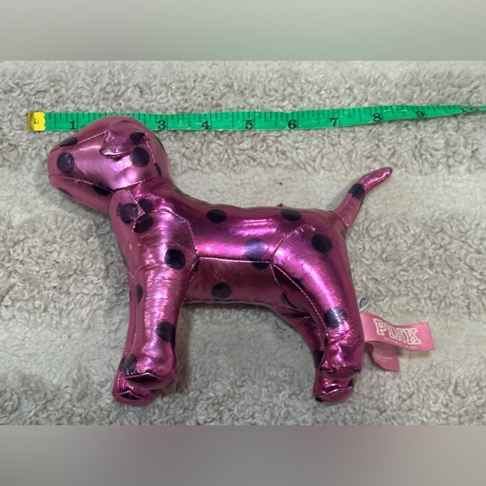 2012 PINK Victoria’s Secret dog puppy metallic shiny polka dots barbie pink - Picture 7 of 11